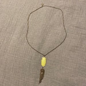Kendra Scott Rayne Tassel Necklace - Neon Yellow and Gold